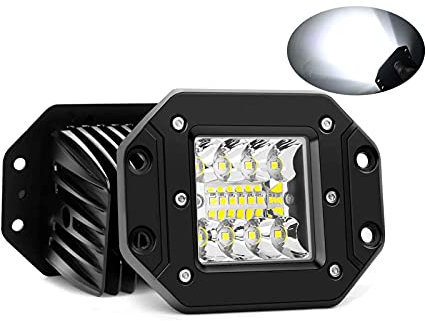 SKYWORLD Zusatzscheinwerfer, 2pcs 5 Zoll 13cm LED Arbeitslichtleiste Unterputz Flush Mount Spot LED Pods Würfel für Offroad ATV UTV UAZ 4x4 Auto Fahren Nebelscheinwerfer Auto 12V 24V