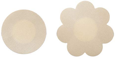 Tripetals Unsichtbare Nippelabdeckung wasserdichte Einweg Brust Aufkleber Nippel Cover Nippelpads - Round&Flower (30, Beige)