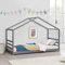 [en.casa] Kinderbett Vardø mit Lattenrost und Gitter 90 x 200 cm Hausbett Bettenhaus Bett Jugendbett Kiefernholz Dunkelgrau