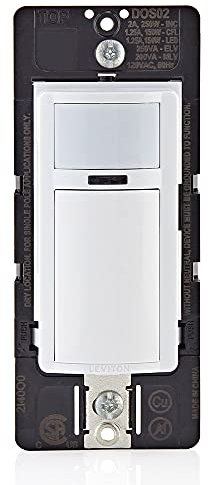 Leviton DOS02-LW Decora Motion Sensor in-Wall Switch, Auto-On, 2A, Single Pole, White