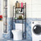 meihe Etagère de Salle de Bain, Meuble de Rangement au-Dessus des Toilettes WC avec 3 tablettes, MARSA avec 3 étagères(Noir)