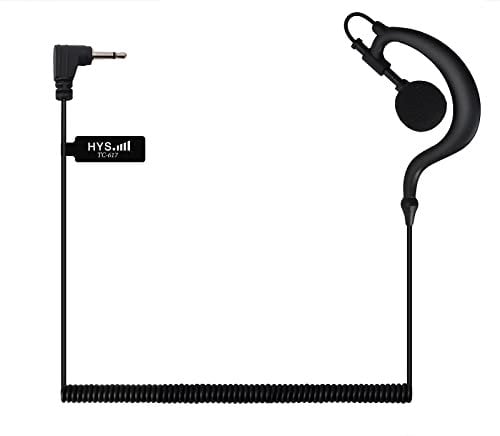 UAYESOK Walkie Talkie 2.5mm Ricevitore/Solo ascolto Auricolare Forma G Gancio per orecchio morbido Auricolare Auricolare per Kenwood HYT Motorola Yaesu Ham Radio a 2 vie Altoparlante a spalla Mic