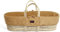 The Little Green Sheep Natural Quilted Moses Basket and Mattress, Honey