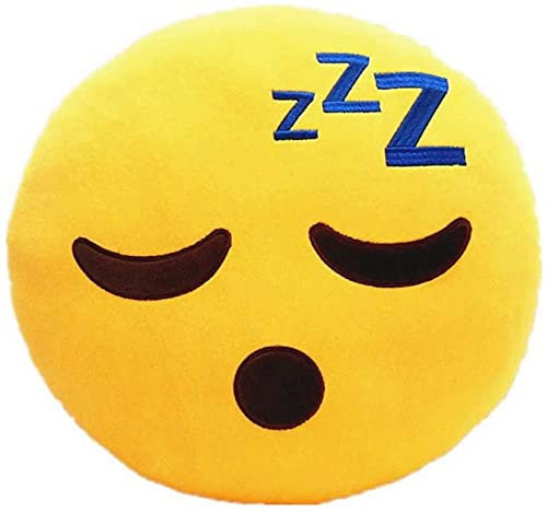 Sweelive Emojis Kissen Meeresschlaf ZZZ Lächeln Kissen Emoticon Gesicht Schlafen ZZZ Großes Dekokissen Plüsch Emoticon Smiley Face Farbe Gelb