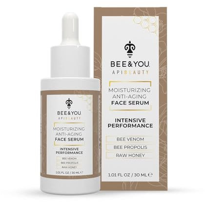 BEE and YOU Natürliches Anti-Aging-Gesichtsserum, dunkle Fleckenentferner für das Gesicht, feuchtigkeitsspendende und tiefe Faltenbehandlung mit Bienengift und Hyaluronsäure, 50 ml