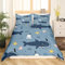 Homewish Niedliches Hai Bettwäsche Set 135x200 Kinder Teenager Cartoon Ozean Thema Bettbezug Jungen Mädchen Quallen Seesterne Bettbezug Algen Muschel Bettwäsche Set Kawaii Meer Schlafzimmer Dekor