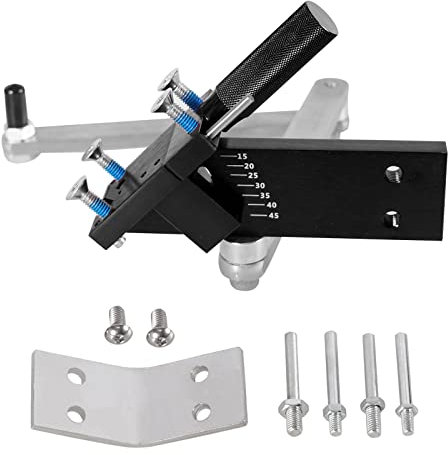 Edicapo Verstellbarer Rasenmäher-Messerschärfer-Set für Rasenmähermesser, Rechts- und Linkshänder, 15° - 45° - Schwarz