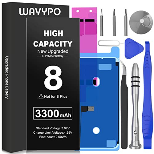 Battery for iPhone 8, 6500mAh 2025 New Version Wavypo Upgraded High Capacity New 0 Cycle Battery Replacement for iPhone 8 A1863 A1905 A1906 with Full Repair Tools