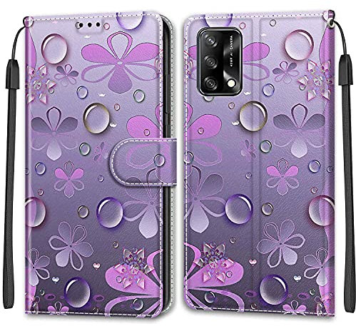 Feyten Cover per OPPO A74 4G/F19 4G, Custodia in Pelle OPPO A74 4G/F19 4G, Flip Custodia Pelle PU con [Magnetica][TPU Antiurto][Supporto Stand] Cover a Libro Portafoglio Wallet Case (Fiore)