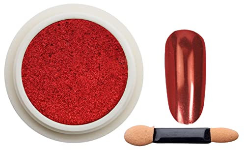 Red Chrome Mirror Nail Powder, LILAH'S NAILS. Metallic Nail Art Pigment Powder Set, Shiny Nail Glitter Powder with Magic Mirror Effect for Nail Art Design Decoration.