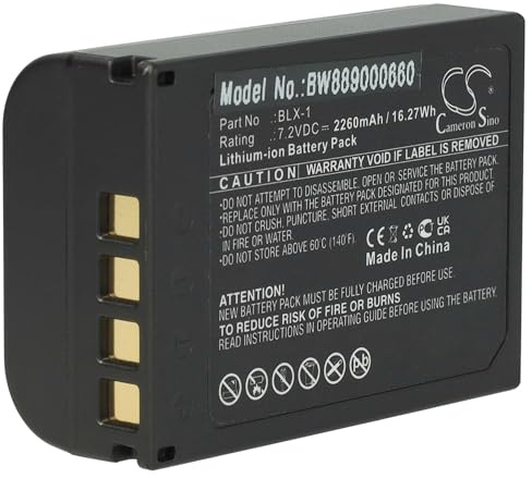 vhbw Akku Ersatz für Olympus BLX-1 für Kamera (2260mAh, 7,2V, Li-Ion)