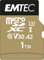 EMTEC microSD 1TB UHS-I U3 Classe Vidéo V30 - A2 - Vitesse de Lecture/Ecriture 100/95MB/s - Gamme SpeedIN Pro - ECMSDM1TXC10SP