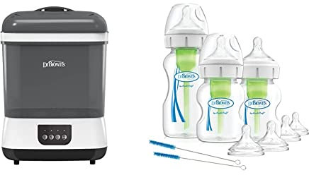 Dr. Brown’s™ Bottle Steriliser and Dryer & Options+ Anti Colic Baby Bottle, Wide Neck, Starter kit