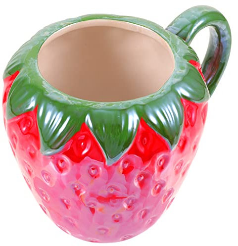 UPKOCH Tasse En Céramique En Forme De Fraise Idéale Pour Le Thé Le Café Passe Au Lave-vaisselle