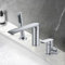 PHASAT Robinet Baignoire 3 Trous Robinet de baignoire avec douchette et tuyau Mélangeur en laitonpour Salle de Bain Chaude et Froide Réglable Chromé