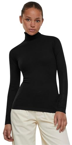 Urban Classics Damen Sweatshirt Ladies Knitted Turtleneck Sweater Black L