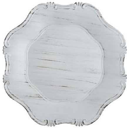 Blanc Mariclò Sottopiatto bianco con bordi leggermente smerlati, Diametro: 33 cm, A35080