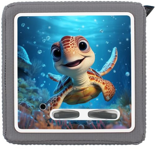Yabaduu Schutzfolie Süße Tiere kompatibel mit Toniebox Lauscher Station Aufkleber personalisierbar Zubehör für Kinder Spielzeug passgenau selbstklebend Y031 (Nr. 55 Schildkröte, Ohne Wunschname)