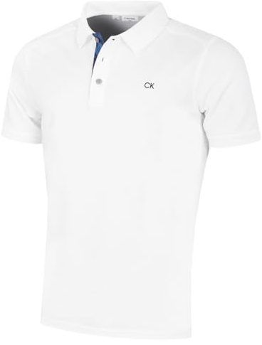 Calvin Klein Mens Campus Camo Golf Polo Shirt - White/Navy Camo - XXXXL