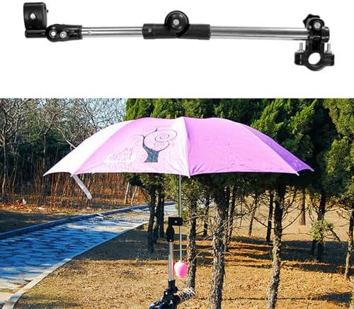 Mulcort Bike Umbrella Mount Holder, Umbrella Holder Adjustable Umbrella Clamp, Universal Clamp Connector Frame for for Baby Stroller Electric Vehicle Bicycles Skateboards, Eheelchairs