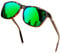 KANASTAL Green Mirrored Sunglasses Mens Polarised Womens Ladies Tortoise Square Stylish Vintage Retro Classic Fashion Travel Outdoor UV400 - Leopard Frame Green Lens