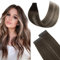 FUOTONBUTY Tape Extensions Echthaar Doppelt Genäht, Ombre Mittelbraun bis Honigblond Tape in Extensions Echthaar, 20 Stück 50g Invisible Tape Extensions, Tape on Extension Echthaar 40cm
