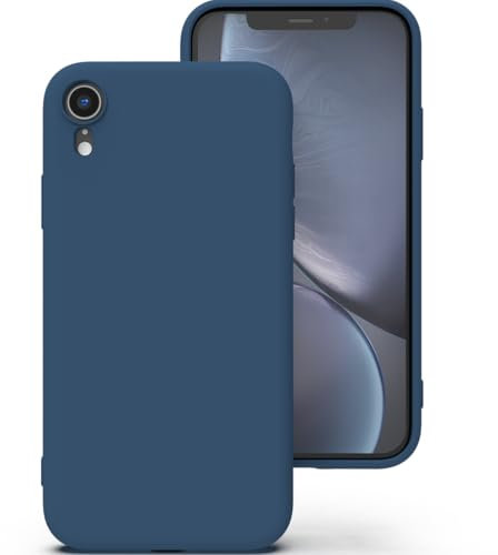 Zuvirelx Silikon Handyhülle für iPhone XR Hülle, Weiches Griff, Dünne, Minimalistisch, Stoßfest, rutschfest, Taschenpassend - Blau