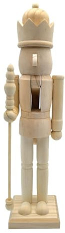 Casse-noisette de Noël à peindre, figurine casse-noisette en bois | 38,1 cm décoration créative marionnette artisanale, fournitures de fête pour les vacances, pendaison de crémaillère