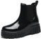 AONETIGER Stivali Pioggia Donna Impermeabile Stivali Gomma Leggere Antiscivolo Chelsea Stivaletti Outdoor Antivento Ankle Boot (06 Nero,36EU)