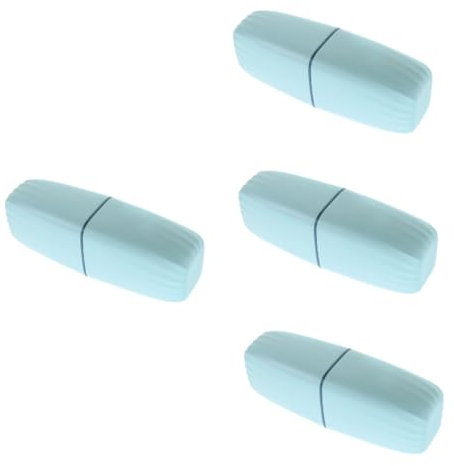 FRCOLOR 4 Stück Mundspülbecher aufbwahrungs-Box aufbewahrungskorb Halterung zahnbürste Reisezubehör Reiseetui für Zahnbürste und Zahnpasta Badezimmer Zahnbürstenhalter pp Sky-Blue