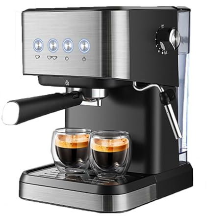 ZyKnaurral Espresso Machine - Espresso Machine, Portable Coffee Machine, Power: 1050 W, 20 Bar Pressure, Water Tank Capacity: 1.5 L, Removable Stainless Steel Drip Grid
