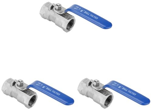 3 Stück Edelstahl SS304 Kugelhahn Langlebiges Absperrventil für den Industriellen Einsatz