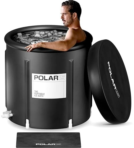 Polar15 Ice Bath Tub for Athletes - Portable Cold Plunge Pool - Durable, Waterproof, Tear-Resistant Ice Bath for Muscle Recovery (Black, 99)
