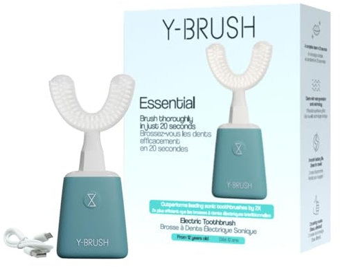 New Y-Brush Essential - Brosse à Dents Électrique Sonique - Automatique - 3 Mois d'Autonomie - 2 Modes de vibration - Pack Essential Adulte