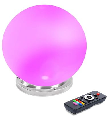 Esotec Solar Leuchtkugel Liana 30 CCT, Multicolor, Fernbedienung, Li-Ion Akku, Edelstahl-Halterung, RGB LED Gartenkugel, Solarkugel, IP44, wetterfest, Winterfest, außen, 30cm, 102659