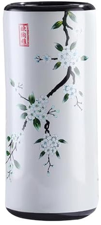 Regenschirmständer aus Keramik, handgefertigter Schirmhalter mit Vogeldruck, Porzellan-Regenschirmständer, Bodenständer, Vintage-Keramik-Blumenvasen für Zuhause, Büro, Innenbereich, 19 cm D x 44 cm H,