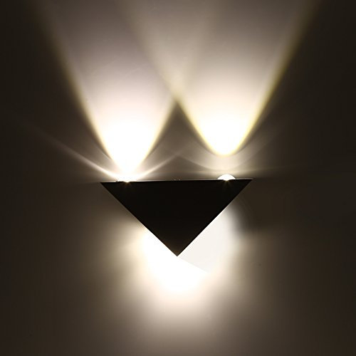 Moderne Aluminium-Dreieck-Wand Leuchte 3W LED für den Innenbereich Outdoor-Dekoration für Home Bar Coffee Shop (Warmes weißes Licht 2700-3200k)