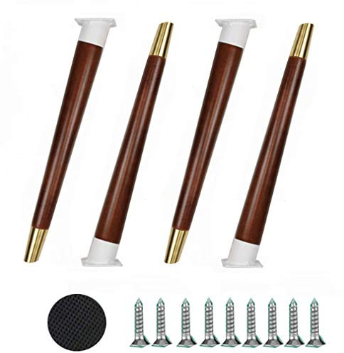 HNZHUXUE Lot de 4 Pieds de Meubles En Bois de 60 Cm Pour Table Basse, Chaise, Canapé/Brown/60Cm