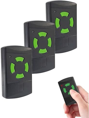 3 pezzi telecomando per trasmettitore manuale Hörmann 26,975 MHz, HSE2, HSM2, HSM4, HS2/4/1, tasto verde, 4 canali, telecomando per porta del garage HSP4-C, HSD2-A, HSD2-C di ricambio (3PCS)