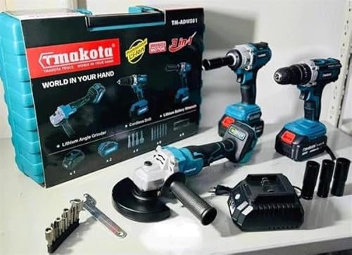 Kit 3 in 1 Trapano Avvitatore Avvitatore a Impulsi Smerigliatrice a Batteria