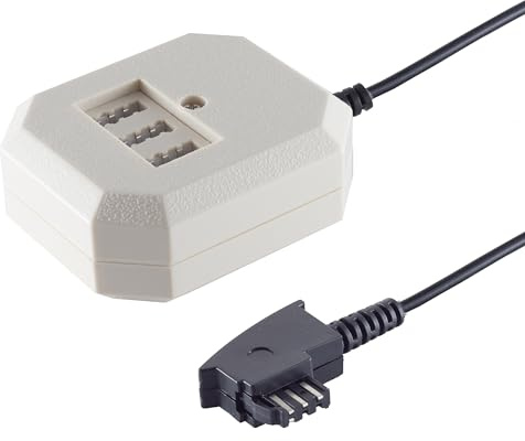 1aTTack.de 1x 0.2m - TAE F-Stecker auf TAE Kupplung NFF + RJ11-Kupplung Telefon-Verlängerungsleitung Verteiler