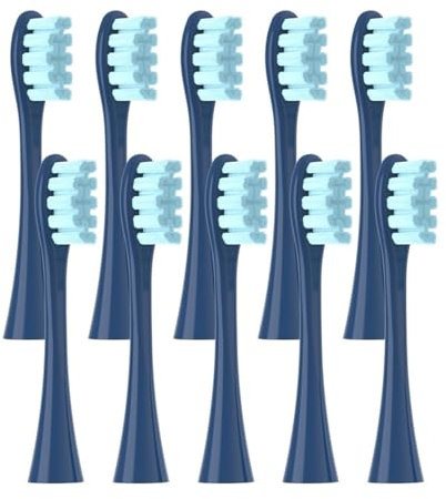 RCCCLXWO 10 Stück Ersatzbürstenköpfe Kompatibel Mit Oclean Flow/X/X PRO/Z1/F1/One/Air 2/SE, Weiche DuPont Schallzahnbürste Mit Vakuumborsten(10pcs Blue)