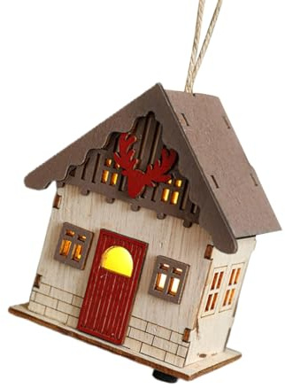 Holiday Holzhäuser mit Innenbeleuchtung, Weihnachtsstimmung, Schreibtischzubehör