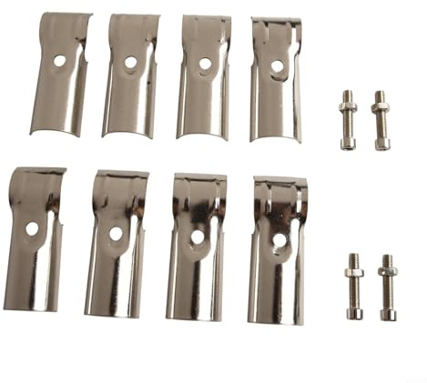 Pumixiy Stainless Steel T Pipe Clamp Connector 4 Pack for Round Tube Connectors, Scaffolding Clamps, Handrail Brackets, Fence Connectors, DIY Pipe Joints