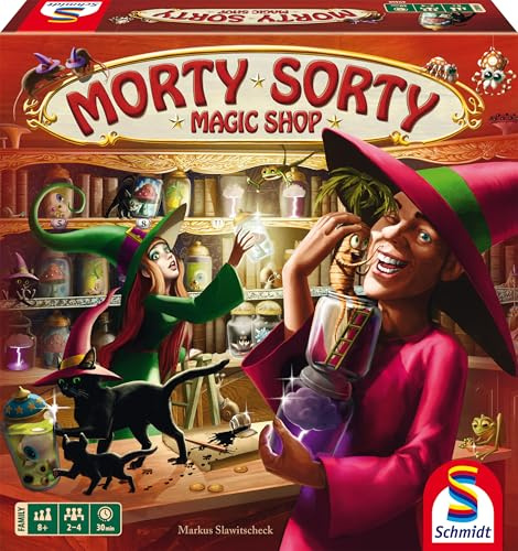 Schmidt Spiele 49468 Morty Sorty, Magic Shop, Juego Familiar, Juego de Estrategia