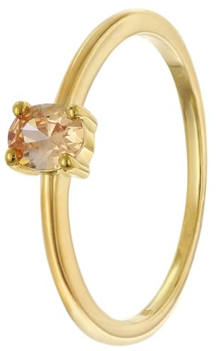 trendor Damenring 333 Gold (8k) Ovaler Zirkonia Champagne 21370-17-58