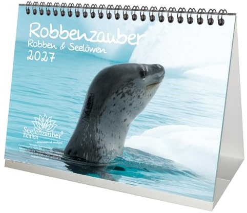 Robbenzauber DIN A5 Tischkalender für 2027 Robben und Seelöwen - Seelenzauber