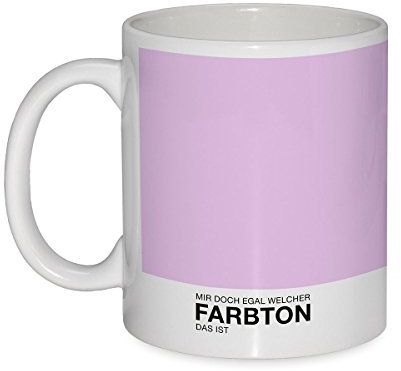 Kaffeebecher - Mir doch egal welcher Farbton das ist - Design Becher (Flieder), Kaffeetasse 330ml Tasse Flieder