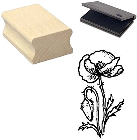 « MOHNBLUME » Motivstempel mit Kissen Scrapbooking - Embossing - Basteln