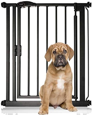 Bettacare Auto Close Pet Gate, 68.5cm - 75cm, Matt Black, Narrow Pressure Fit Stair Gate for Dog & Puppy, Safety Barrier for Narrow Doors Hallways and Spaces, Easy Installation